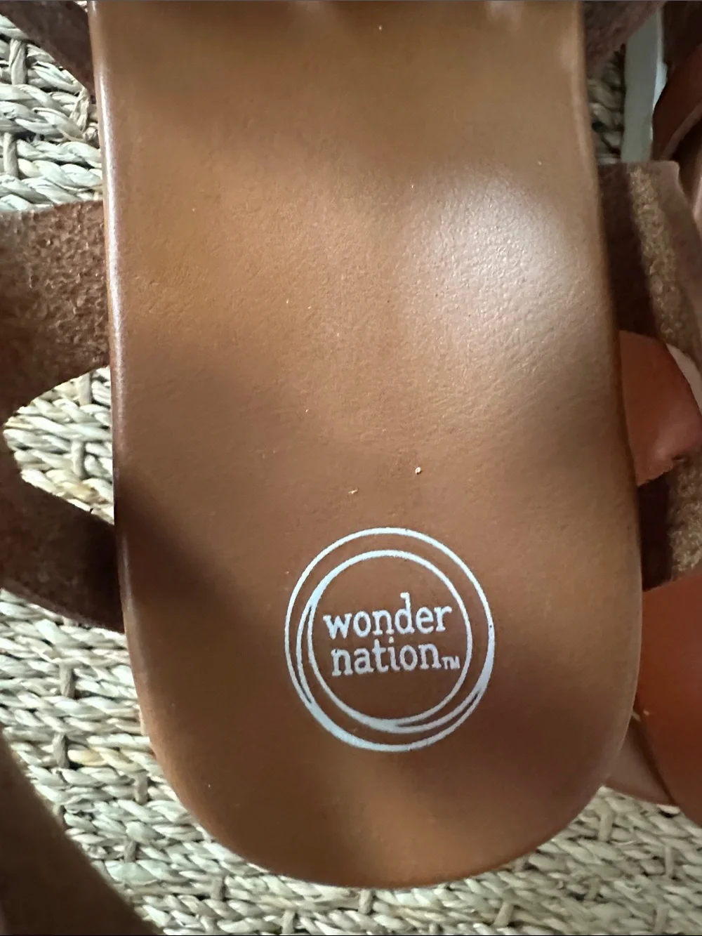 wonder nation Tan Brown Braided Strappy Sandals